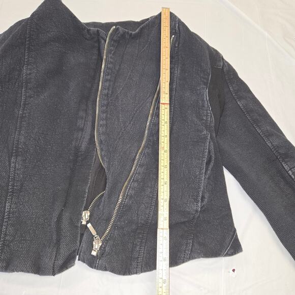 BlankNYC Women Small Jacket Dual Zipper Crepe Mesh Asymmetrical Motor City Moto - Picture 12 of 16